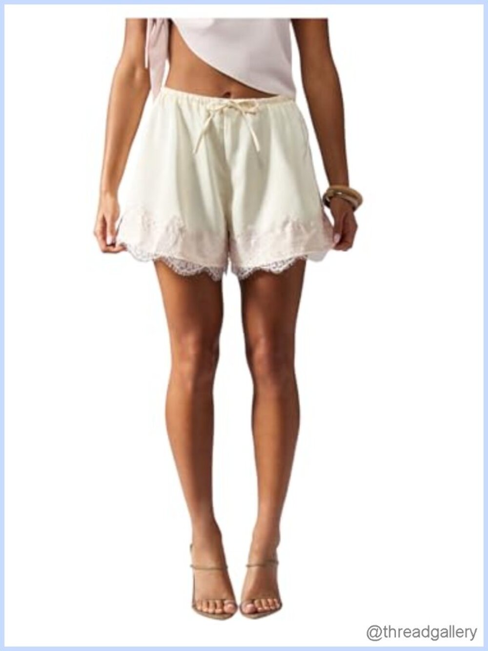 Satin Lace Boxer Shorts Wide Leg Slip Lounge Shorts